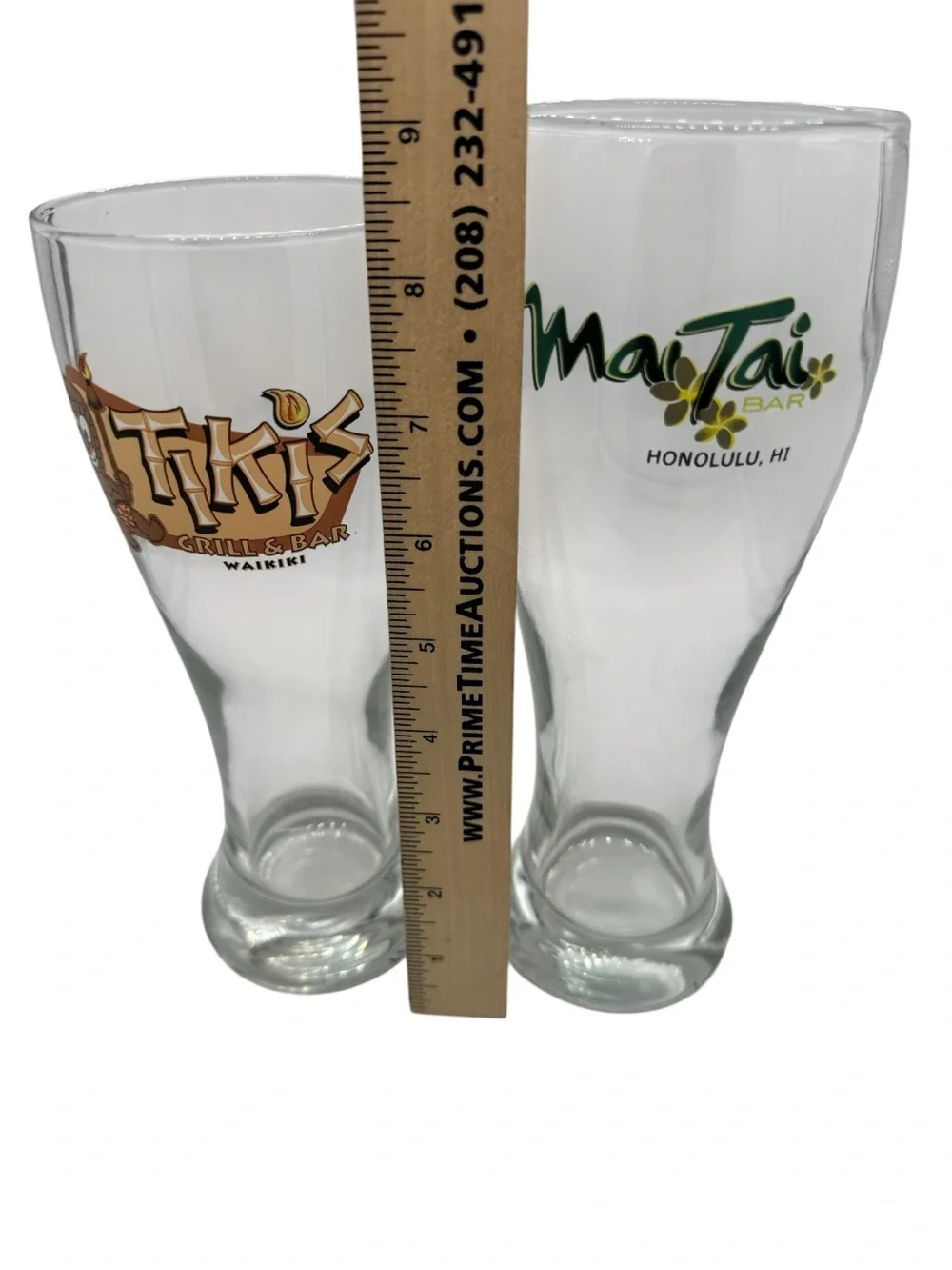 Set of 2 Hawaii Waikiki Tiki's Grill & Mai Tai Bar 16 oz Pint Glasses